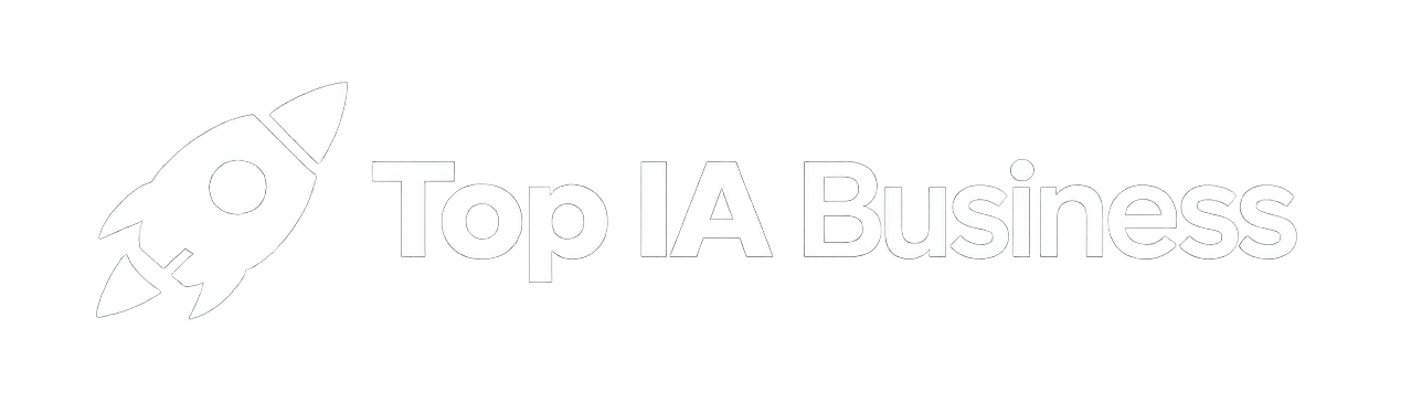Logo Top IA Business avec icône fusée représentant la création et la croissance d’un business en ligne grâce à l’intelligence artificielle.