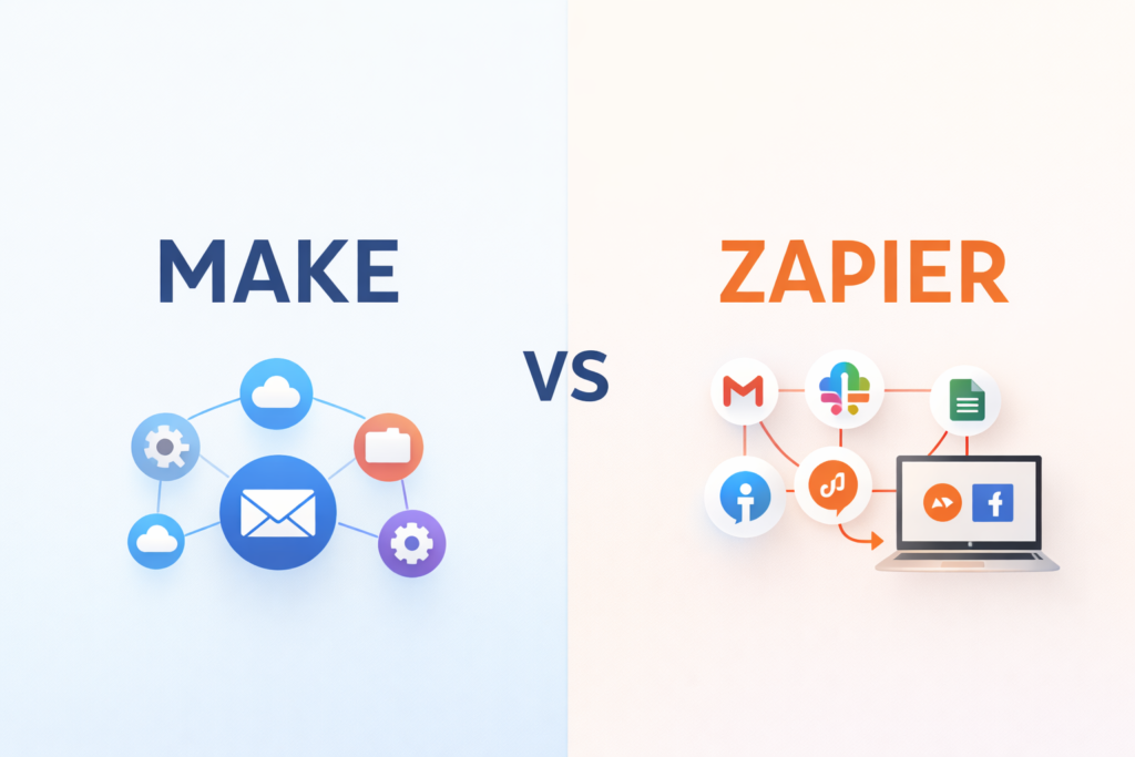 Comparatif Make vs Zapier 2026 – meilleur outil d’automatisation pour business digital